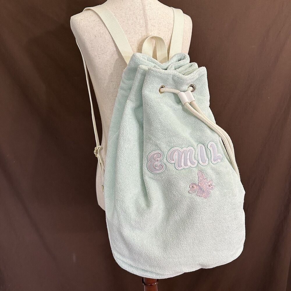 Stoney Clover Lane Terry Drawstring Bag Backpack SCL Bag Beach Mermaid Sebastian